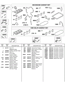Engine Gasket Set, Valve Gasket Set, Connectors parts for Briggs & Stratton Engine 589447-0334-99 from AppliancePartsPros.com