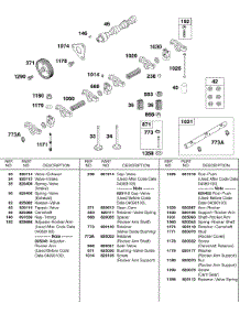 Rocker Arms, Valves, Valve Springs parts for Briggs & Stratton Engine 589447-0334-99 from AppliancePartsPros.com