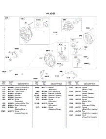 40 Amp Alternator parts for Briggs & Stratton Engine 58A447-0381-E2 from AppliancePartsPros.com