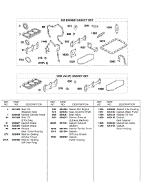 Engine And Valve Gasket Sets parts for Briggs & Stratton Engine 58E447-0411-E2 from AppliancePartsPros.com