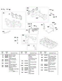 Intake Manifold, Exhaust Manifold, Fuel Injector Rail parts for Briggs & Stratton Engine 58E447-0411-E2 from AppliancePartsPros.com