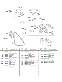 Water Pump, Pulley, V-Belt parts for Briggs & Stratton Engine 58E447-0411-E2 from AppliancePartsPros.com