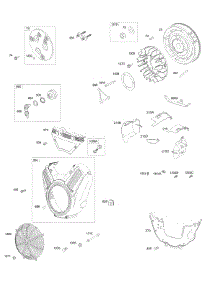 Blower Housing, Flywheel, Air Guides parts for Briggs & Stratton Engine 611477-0122-E1 from AppliancePartsPros.com