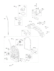 Crankcase Cover / Sump, Intake Manifold, Thermostat parts for Briggs & Stratton Engine 613177-0112-E1 from AppliancePartsPros.com