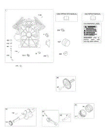 Camshaft, Cylinder, Crankshaft, Pistons / Rings / Connecting Rods parts for Briggs & Stratton Engine 613177-0114-E1 from AppliancePartsPros.com