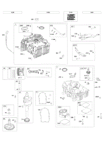 Cylinder, Sump, Crankshaft, Piston / Rings / Connecting R parts for Briggs & Stratton Engine 613777-0001-G1 from AppliancePartsPros.com