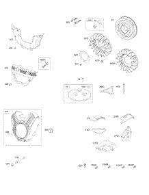 Flywheel, Air Guides, Blower Housing parts for Briggs & Stratton Engine 614275-0111-G1 from AppliancePartsPros.com