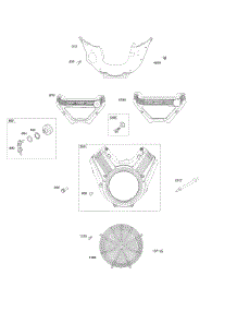 Blower Housing, Ignition Switch, Carburetor Covers parts for Briggs & Stratton Engine 61E477-0001-J1 from AppliancePartsPros.com