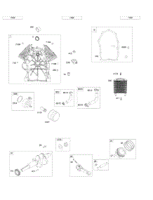 Cylinder, Oil Cooler, Crankshaft, Piston / Rings / Rod parts for Briggs & Stratton Engine 61E477-0001-J1 from AppliancePartsPros.com
