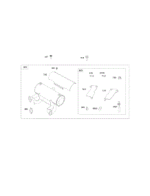 Muffler parts for Briggs & Stratton Engine 61E477-0004-J1 from AppliancePartsPros.com