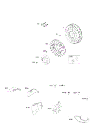 Flywheel, Flywheel Fan, Air Guides parts for Briggs & Stratton Engine 61E477-0006-J1 from AppliancePartsPros.com