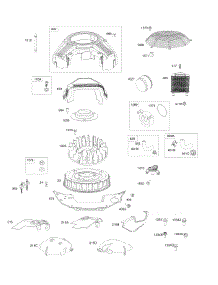 Blower Housing, Flywheel, Oil Cooler parts for Briggs & Stratton Engine 61E977-0004-J1 from AppliancePartsPros.com