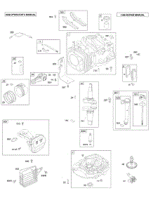 Crankcase Cover / Sump, Crankshaft, Oil, Cylinder, Piston / Rings, Muffler parts for Briggs & Stratton Engine AA0101-0005-01 from AppliancePartsPros.com
