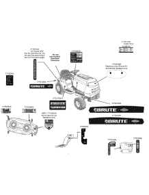 Label Map Brute parts for Brute Lawn Tractor 13AL795T057 / 2010 from AppliancePartsPros.com