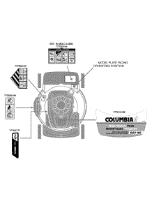 Label Map parts for Columbia Push Walk-Behind Mower 11A-549Q897 / 2010 from AppliancePartsPros.com