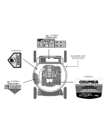 Label Map 11A-A0a9897 parts for Columbia Push Walk-Behind Mower 11A-A0A9897 / 2015 from AppliancePartsPros.com
