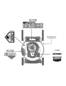 Label Map parts for Columbia Push Walk-Behind Mower 11A-B03K897 / 2013 from AppliancePartsPros.com