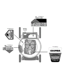 Label Map 11A-B29v897 parts for Columbia Push Walk-Behind Mower 11A-B29V897 / 2015 from AppliancePartsPros.com