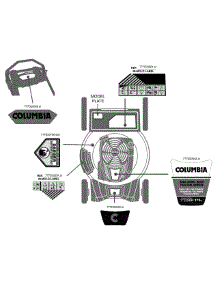 Label Map parts for Columbia Self-Propelled Walk-Behind Mower 12ABD29V897 / 2015 from AppliancePartsPros.com