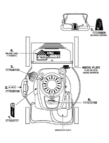 Label Map parts for Columbia Self-Propelled Walk-Behind Mower 12AV569Q597 / 2008 from AppliancePartsPros.com