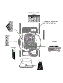 Label Map parts for Columbia Self-Propelled Walk-Behind Mower 12AV569Q897 / 2010 from AppliancePartsPros.com