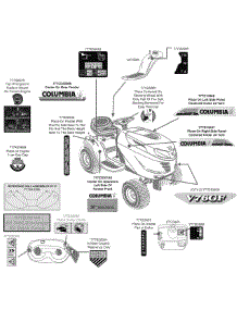 Label Map parts for Columbia Lawn Tractor 13AV76GF897 / 2009 from AppliancePartsPros.com