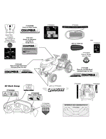 Label Map Q81gh parts for Columbia Garden Tractor 14AQ81GH897 / 2009 from AppliancePartsPros.com