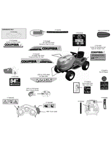 Label Map parts for Columbia Garden Tractor 14AQ94GK897 / 2010 from AppliancePartsPros.com