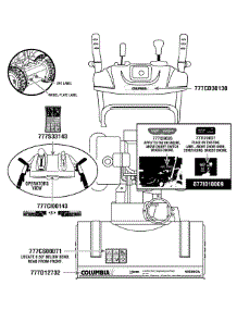 Label Map parts for Columbia Snow Thrower 31AH5ZK5597 / 2008 from AppliancePartsPros.com