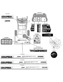 Label Map parts for Columbia Snow Thrower 31AH9575897 / 2009 from AppliancePartsPros.com