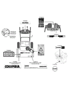 Label Map parts for Columbia Snow Thrower 31AM63K2897 / 2014 from AppliancePartsPros.com