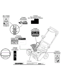 Label Map parts for Columbia Snow Thrower 31AM2P5B897 / 2009 from AppliancePartsPros.com