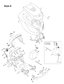 Hood & Grille Style G parts for Columbia Lawn Tractor 13AN79GF897 / 2011 from AppliancePartsPros.com