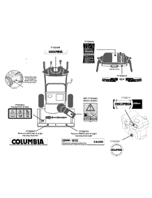 Label Map parts for Columbia Snow Thrower 31AH57K8897 / 2014 from AppliancePartsPros.com