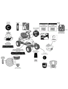 Label Map 13A226jd897 parts for Columbia Lawn Tractor 13A226JD897 / 2014 from AppliancePartsPros.com