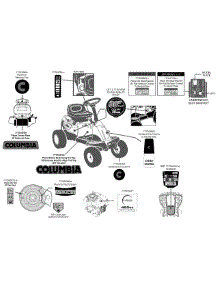 Label Map 13A226jd897 parts for Columbia Lawn Tractor 13A226JD897 / 2015 from AppliancePartsPros.com