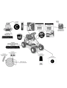 Label Map parts for Columbia Lawn Tractor 13AC26JD897 / 2013 from AppliancePartsPros.com