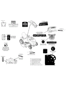 Label Map 13Aqa2kw897 parts for Columbia Lawn Tractor 13AQA2KW897 / 2015 from AppliancePartsPros.com