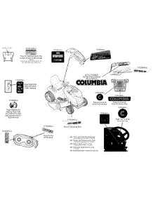 Label Map 13Apa1kt897 parts for Columbia Lawn Tractor 13APA1KT897 / 2015 from AppliancePartsPros.com
