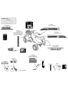 Label Map parts for Columbia Lawn Tractor 13AM79GF897 / 2010 from AppliancePartsPros.com