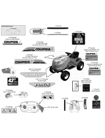 Label Map 42-Inch parts for Columbia Lawn Tractor 13AP91GS897 / 2010 from AppliancePartsPros.com