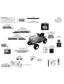 Label Map 46-Inch parts for Columbia Lawn Tractor 13AP91GT897 / 2010 from AppliancePartsPros.com
