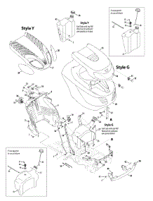 Hood & Grille Style G & Y parts for Columbia Lawn Tractor 13AV91GS897 / 2011 from AppliancePartsPros.com