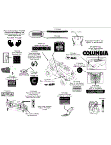Label Map Yt4220 parts for Columbia Lawn Tractor 13AX91KS897 / 2013 from AppliancePartsPros.com