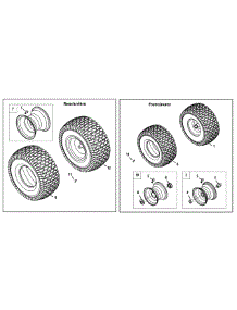Front And Rear Wheels parts for Columbia Lawn Tractor 13AP91KS897 / 2013 from AppliancePartsPros.com