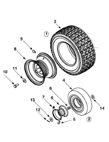 Wheels & Tires parts for Craftsman Lawn Tractor 13A-344-099 / 2003 from AppliancePartsPros.com