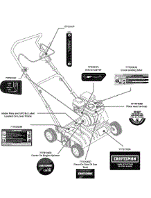 Label Map parts for Craftsman Dethatchers & Verticutter 16CG5AMQ099 / 2009 from AppliancePartsPros.com