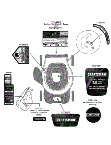 Label Map parts for Craftsman Electric Mower 18A-182-799 / 2009 from AppliancePartsPros.com