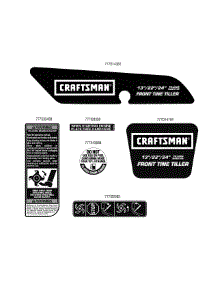 Label Map parts for Craftsman Tiller 21A-344E299 / 2011 from AppliancePartsPros.com