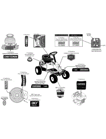 Label Map parts for Craftsman Lawn Tractor 247.203690 / 2015 from AppliancePartsPros.com